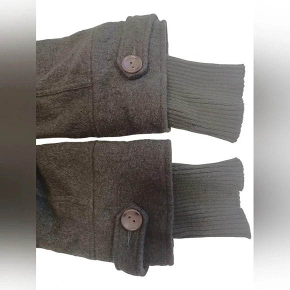 Free People EUC Dark Green Hooded Wool Blend Coat Size S/P - Picture 9 of 12